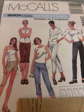 McCalls Misses Pants 5 Lengths Pattern 2157 Size 12,14,16 Uncut